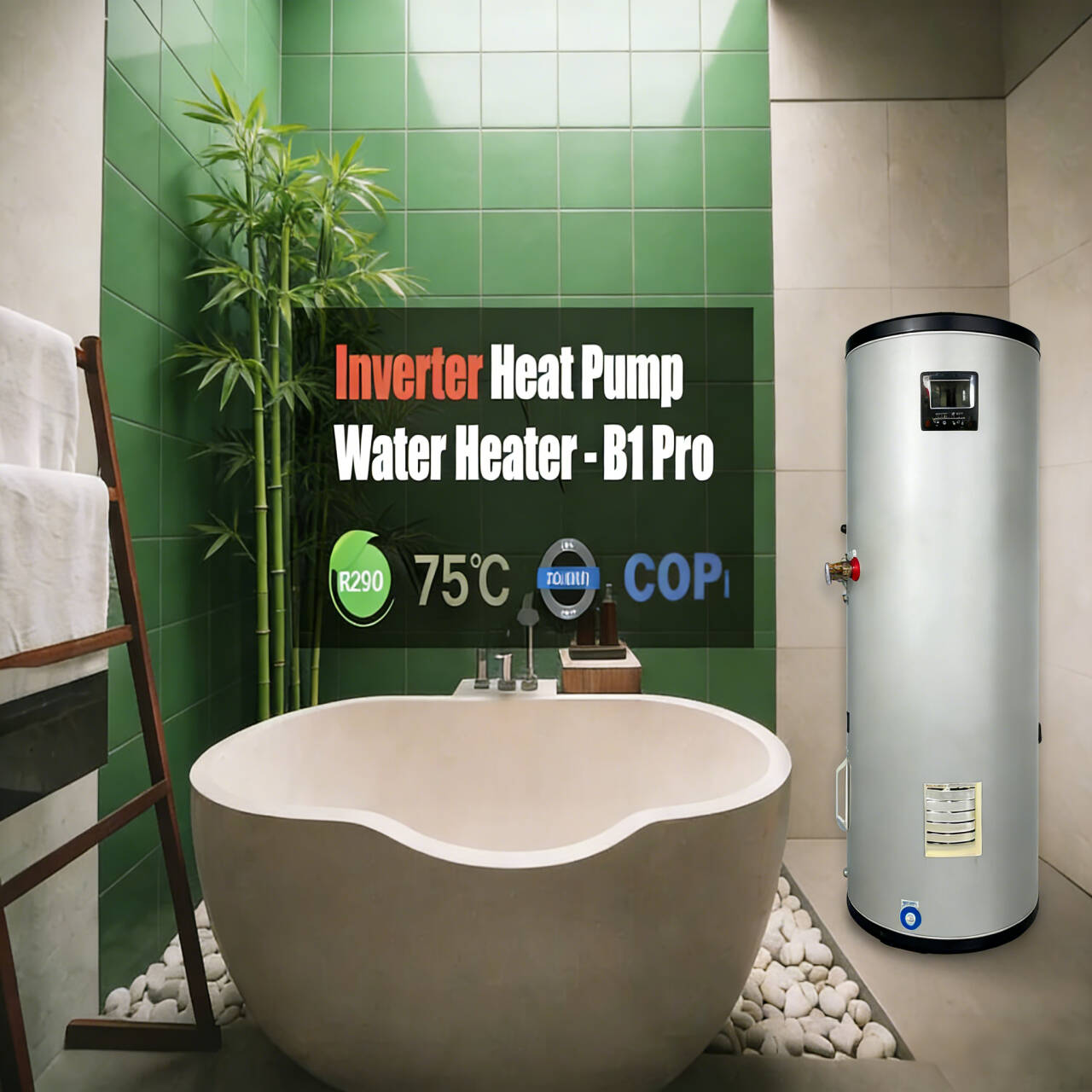 Home Bathroom Water Heater - Chauffe-eau à pompe à chaleur tout-en-un