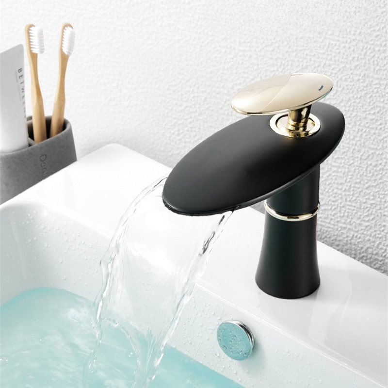 Home Hardware Bathroom Faucets - Robinet de lavabo cascade blanc/noir or,