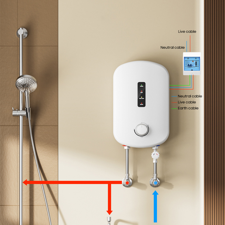 Home Bathroom Geyser - Chauffe-eau électrique instantané sans réservoir intelligent