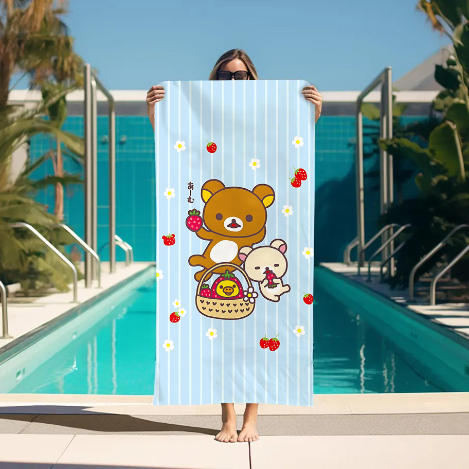 Home Bathroom With Sauna - Grande serviette de bain Rilakkuma, serviettes