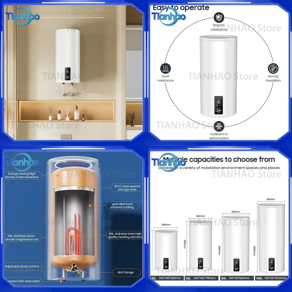 Home Bathroom Geyser - Chauffe-eau électrique à accumulation 30L 50L