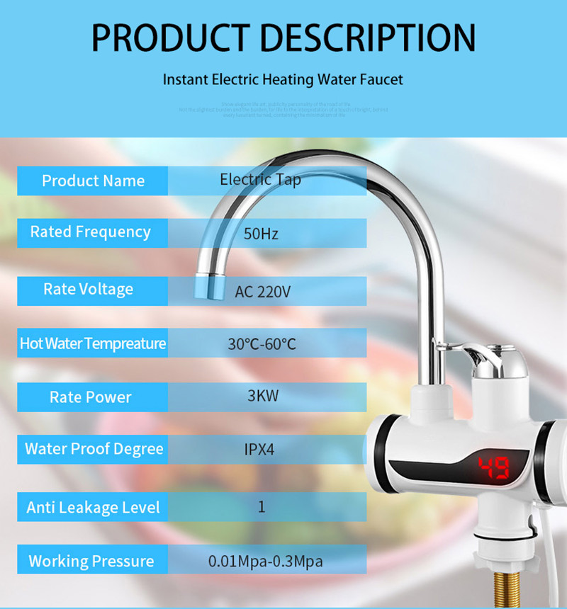 3000W prise ue chauffe-eau éle - Home Bathroom Water Heater avis et prix
