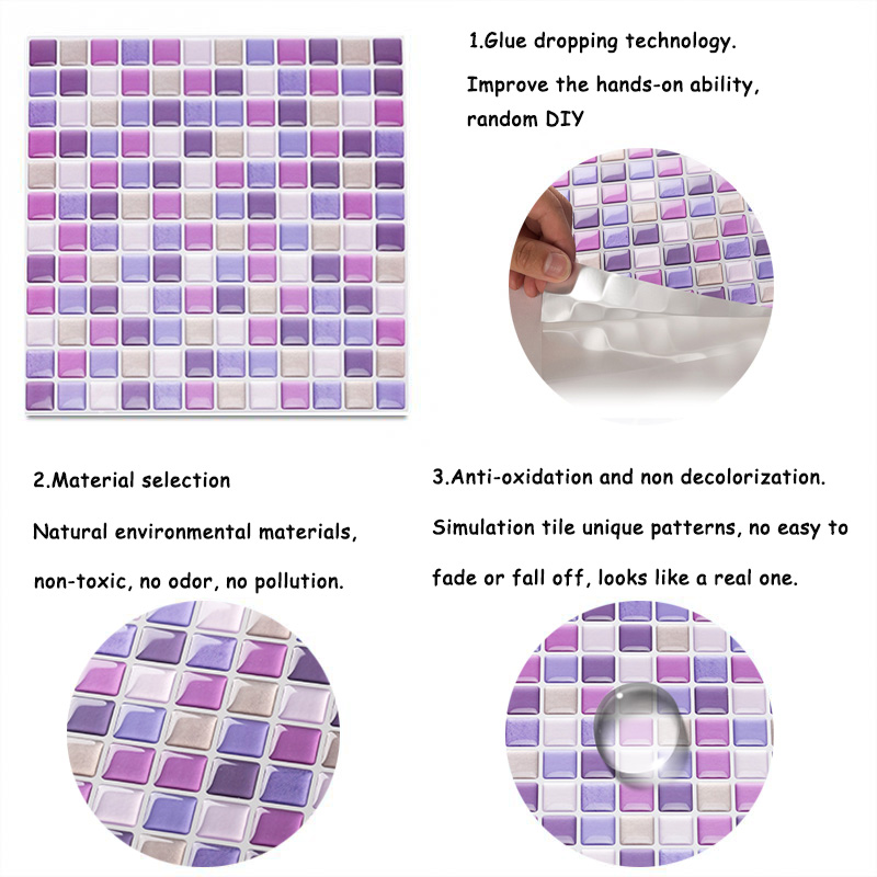 Autocollant Mural mosaïque 3D  - Home Bathroom Tiles Design avis et prix