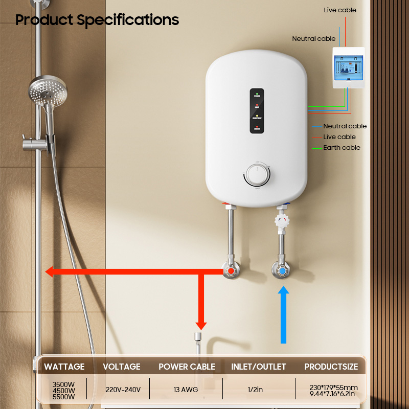 Chauffe-eau électrique instant - Home Bathroom Geyser avis et prix