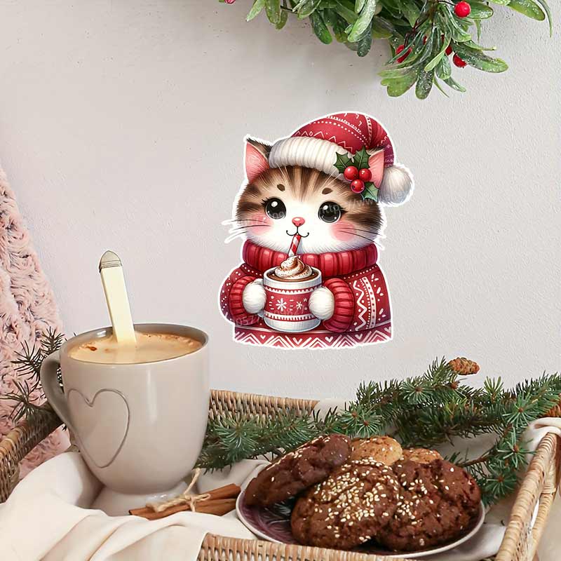 Autocollant mural chat de noël - Home Bathroom Tiles Design avis et prix